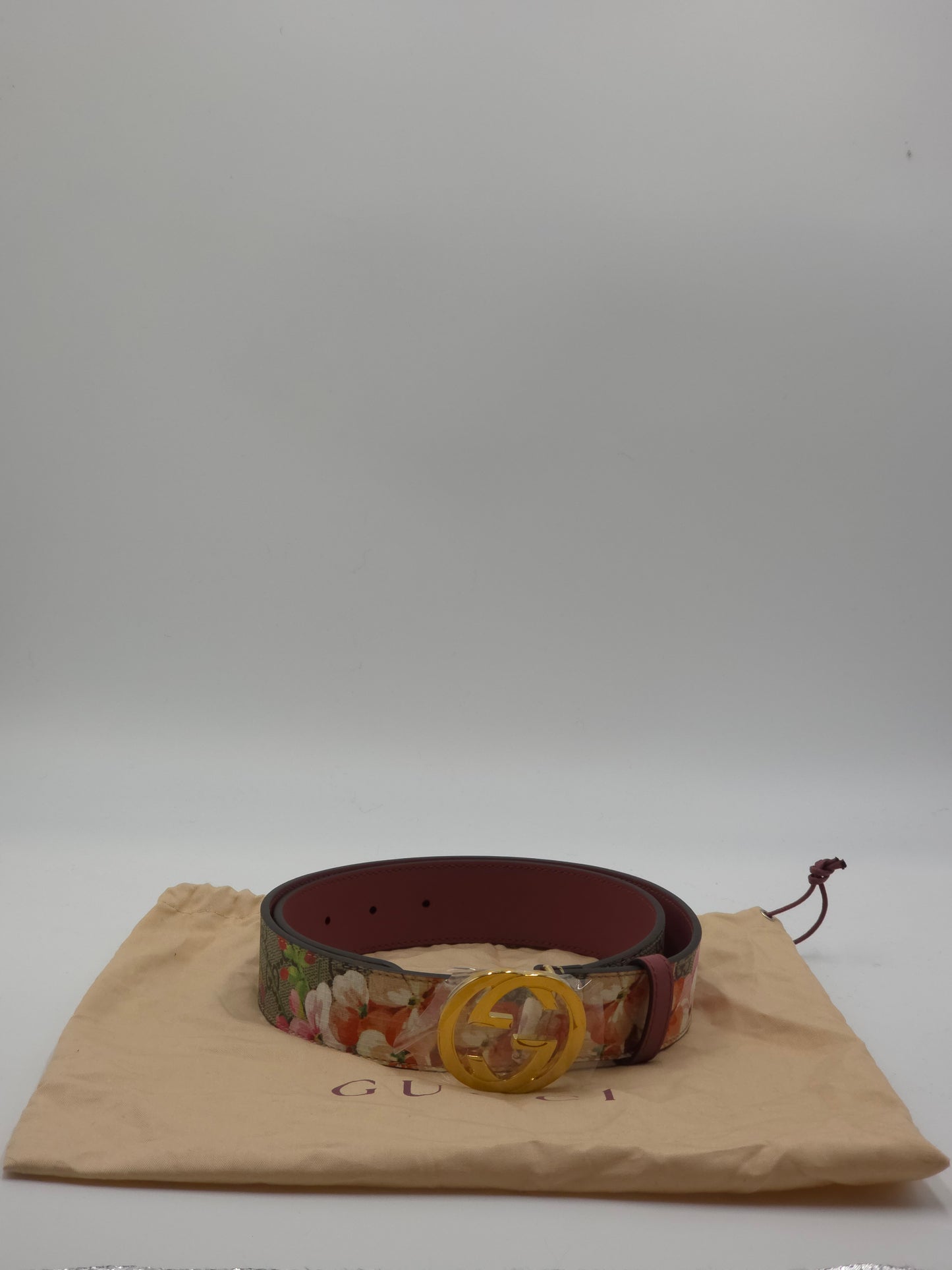 Gucci Blooms GG Supreme-Gürtel aus Canvas mit Blumenmuster Gr. 85