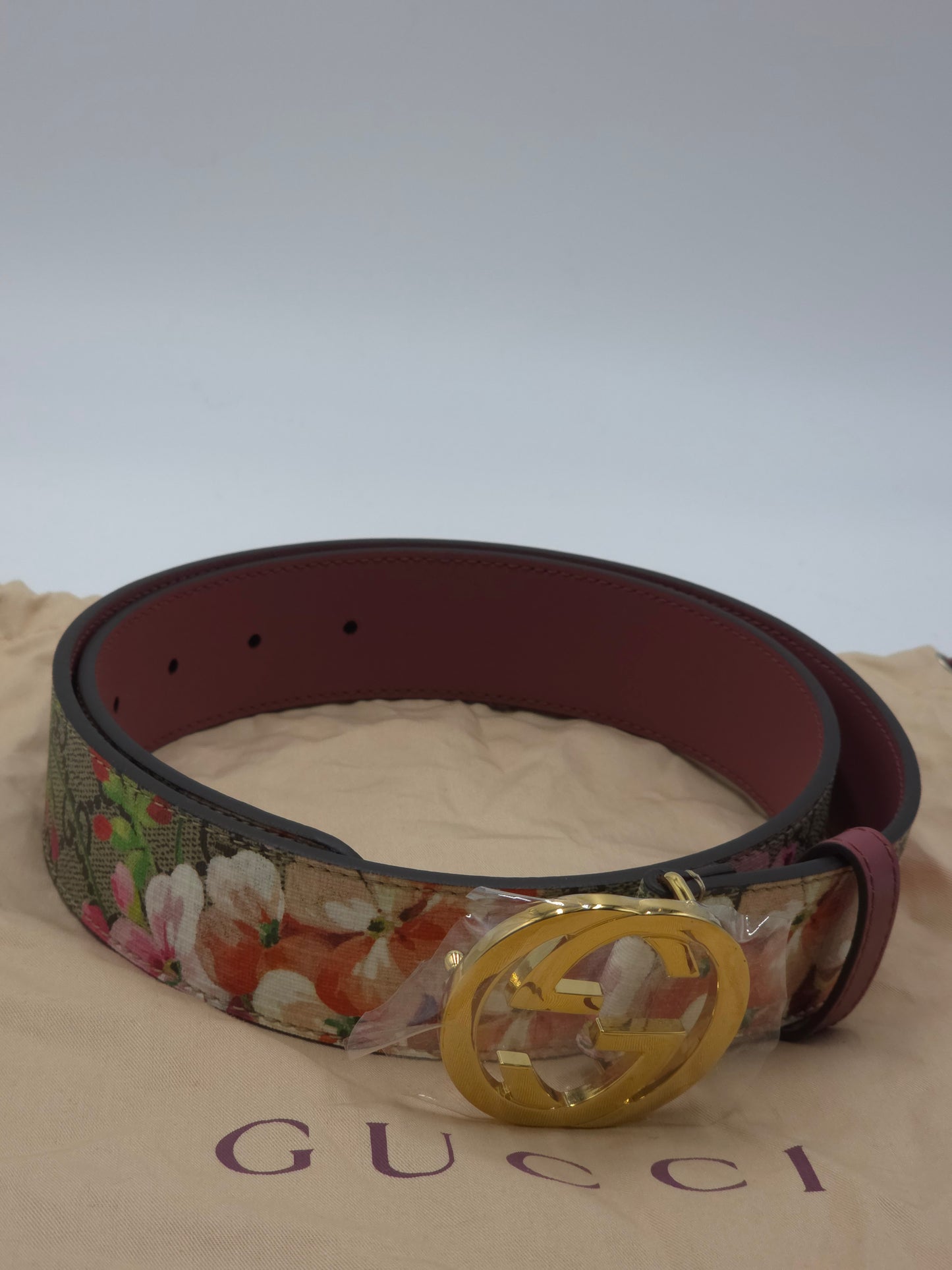 Gucci Blooms GG Supreme-Gürtel aus Canvas mit Blumenmuster Gr. 85