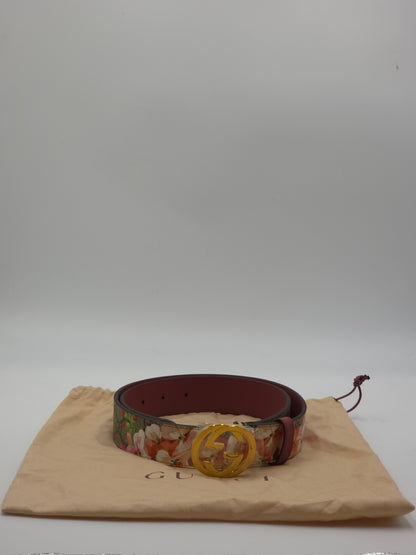 Gucci Blooms GG Supreme-Gürtel aus Canvas mit Blumenmuster Gr. 85